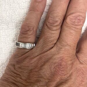Ring Sterling Silver with baguette crystals